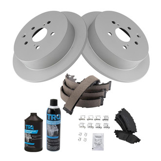 TRQ® - Rear Disc Brake Kit with Ceramic Pads and Shoes