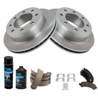 TRQ® - Rear Disc Brake Kit with Ceramic Pads and Shoes
