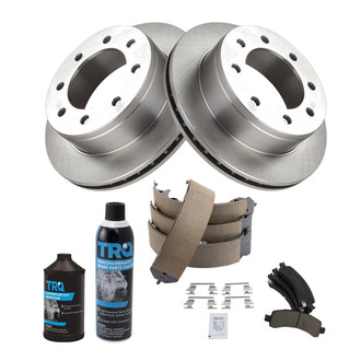 TRQ® - Rear Disc Brake Kit with Ceramic Pads and Shoes