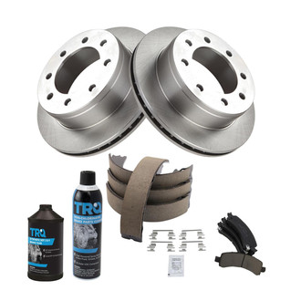 TRQ® - Rear Disc Brake Kit with Ceramic Pads and Shoes