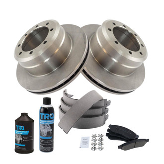 TRQ® - Rear Disc Brake Kit with Ceramic Pads and Shoes
