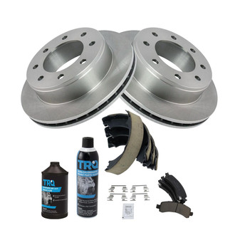 TRQ® - Rear Disc Brake Kit with Ceramic Pads and Shoes