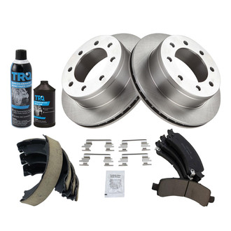 TRQ® - Rear Disc Brake Kit with Ceramic Pads and Shoes