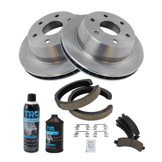 TRQ® - Rear Disc Brake Kit with Ceramic Pads and Shoes