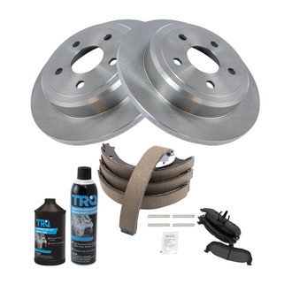 TRQ® - Rear Disc Brake Kit with Ceramic Pads and Shoes