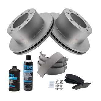 TRQ® - Rear Disc Brake Kit with Ceramic Pads and Shoes