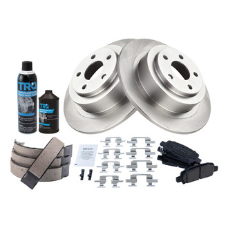 TRQ® - Rear Disc Brake Kit with Ceramic Pads and Shoes