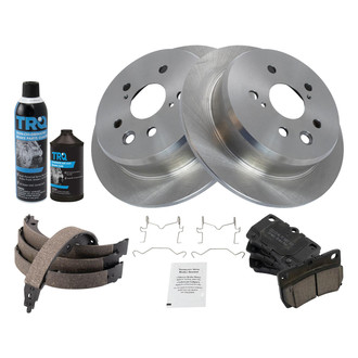 TRQ® - Rear Disc Brake Kit with Ceramic Pads and Shoes