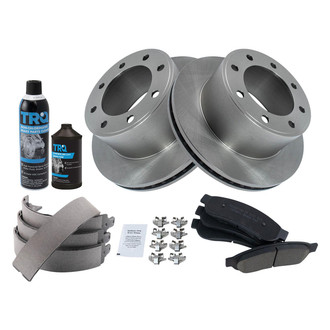 TRQ® - Rear Disc Brake Kit with Ceramic Pads and Shoes