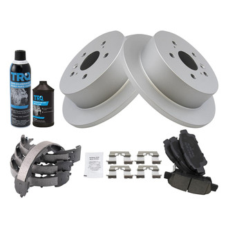 TRQ® - Rear Disc Brake Kit with Ceramic Pads and Shoes