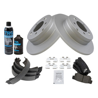 TRQ® - Rear Disc Brake Kit with Ceramic Pads and Shoes