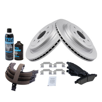TRQ® - Rear Disc Brake Kit with Ceramic Pads and Shoes
