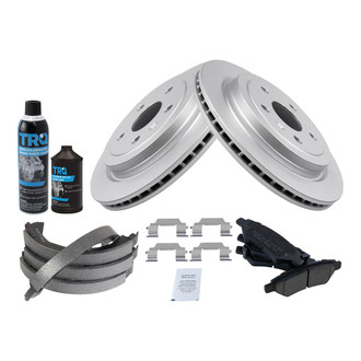 TRQ® - Rear Disc Brake Kit with Ceramic Pads and Shoes