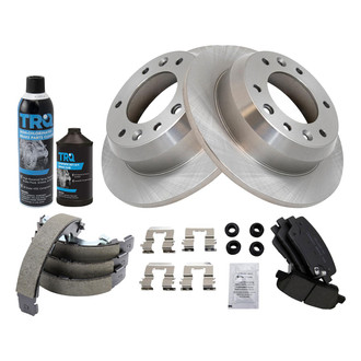 TRQ® - Rear Disc Brake Kit with Ceramic Pads and Shoes