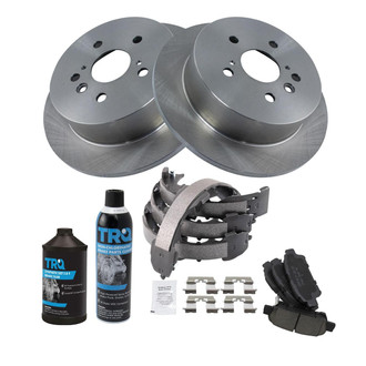 TRQ® - Rear Disc Brake Kit with Ceramic Pads and Shoes