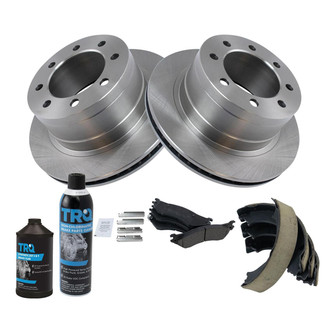 TRQ® - Rear Disc Brake Kit with Ceramic Pads and Shoes