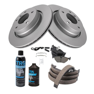 TRQ® - Rear Disc Brake Kit with Ceramic Pads and Shoes