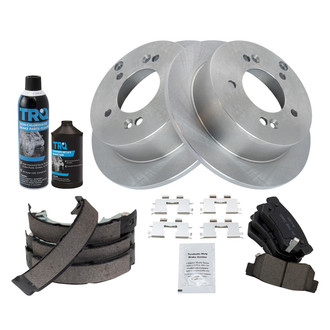 TRQ® - Rear Disc Brake Kit with Ceramic Pads and Shoes