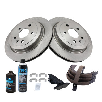 TRQ® - Rear Disc Brake Kit with Ceramic Pads and Shoes