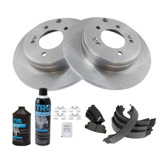 TRQ® - Rear Disc Brake Kit with Ceramic Pads and Shoes