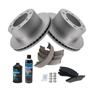TRQ® - Rear Disc Brake Kit with Ceramic Pads and Shoes