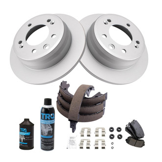 TRQ® - Rear Disc Brake Kit with Ceramic Pads and Shoes