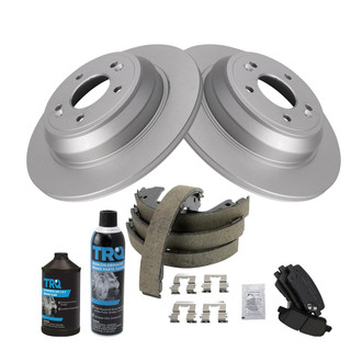 TRQ® - Rear Disc Brake Kit with Ceramic Pads and Shoes