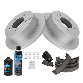 TRQ® - Rear Disc Brake Kit with Ceramic Pads and Shoes