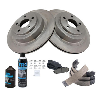 TRQ® - Rear Disc Brake Kit with Ceramic Pads and Shoes