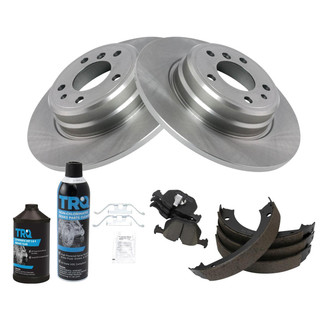 TRQ® - Rear Disc Brake Kit with Ceramic Pads and Shoes