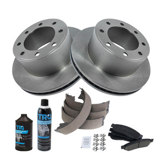 TRQ® - Rear Disc Brake Kit with Ceramic Pads and Shoes