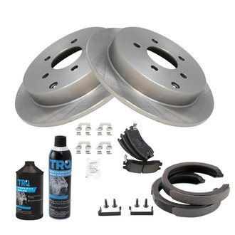 TRQ® - Rear Disc Brake Kit with Ceramic Pads and Shoes