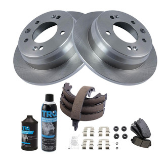 TRQ® - Rear Disc Brake Kit with Ceramic Pads and Shoes