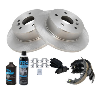 TRQ® - Rear Disc Brake Kit with Ceramic Pads and Shoes