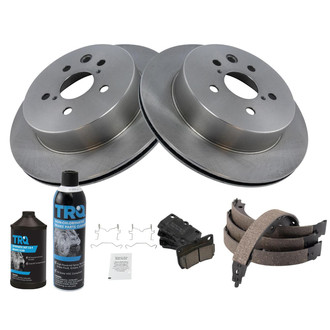 TRQ® - Rear Disc Brake Kit with Ceramic Pads and Shoes