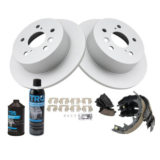 TRQ® - Rear Disc Brake Kit with Ceramic Pads and Shoes