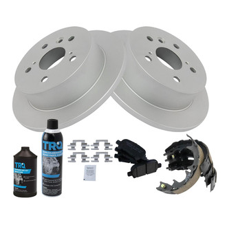 TRQ® - Rear Disc Brake Kit with Ceramic Pads and Shoes