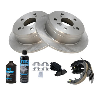 TRQ® - Rear Disc Brake Kit with Ceramic Pads and Shoes