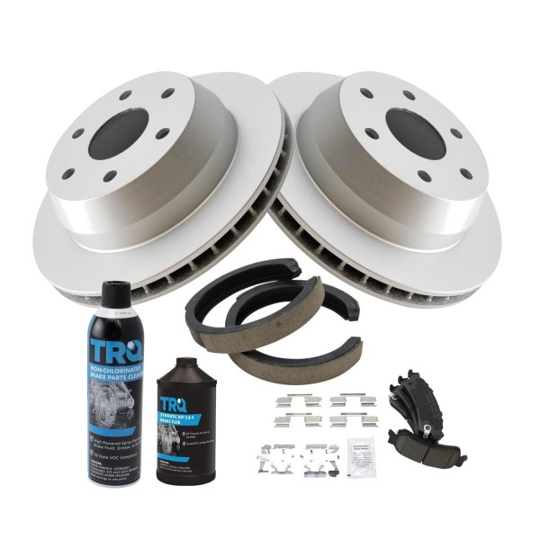 TRQ® - Rear Disc Brake Kit with Ceramic Pads and Shoes