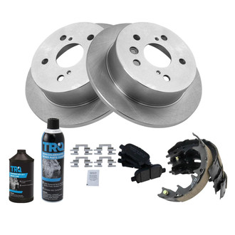 TRQ® - Rear Disc Brake Kit with Ceramic Pads and Shoes