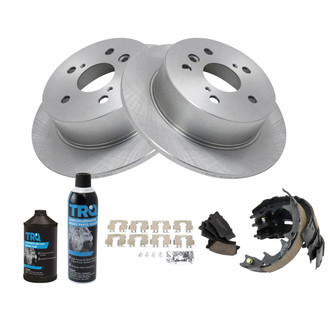 TRQ® - Rear Disc Brake Kit with Ceramic Pads and Shoes