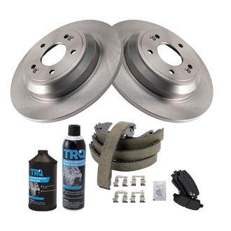 TRQ® - Rear Disc Brake Kit with Ceramic Pads and Shoes