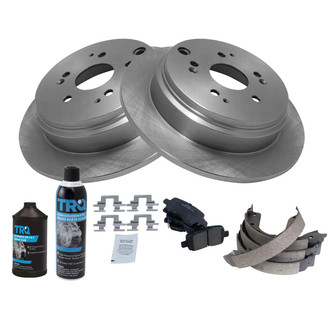 TRQ® - Rear Disc Brake Kit with Ceramic Pads and Shoes