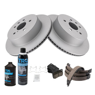 TRQ® - Rear Disc Brake Kit with Ceramic Pads and Shoes