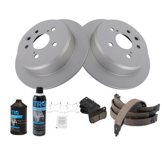 TRQ® - Rear Disc Brake Kit with Ceramic Pads and Shoes