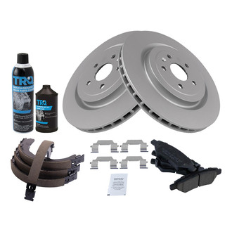TRQ® - Rear Disc Brake Kit with Ceramic Pads and Shoes