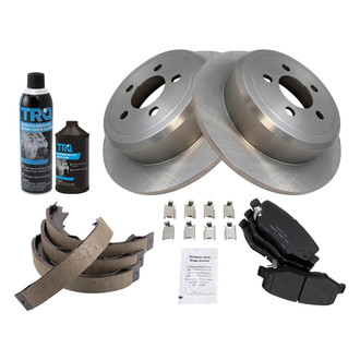 TRQ® - Rear Disc Brake Kit with Ceramic Pads and Shoes