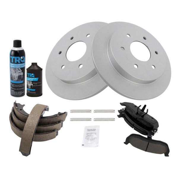 TRQ® - Rear Disc Brake Kit with Ceramic Pads and Shoes