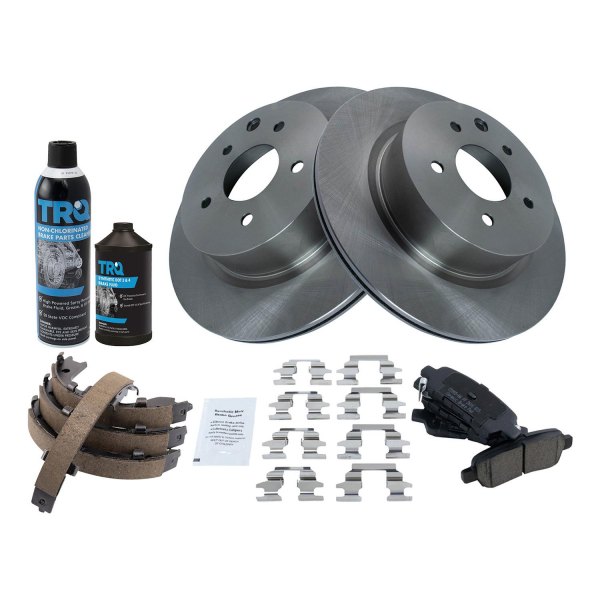 TRQ® - Rear Disc Brake Kit with Ceramic Pads and Shoes