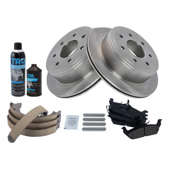 TRQ® - Rear Disc Brake Kit with Ceramic Pads and Shoes